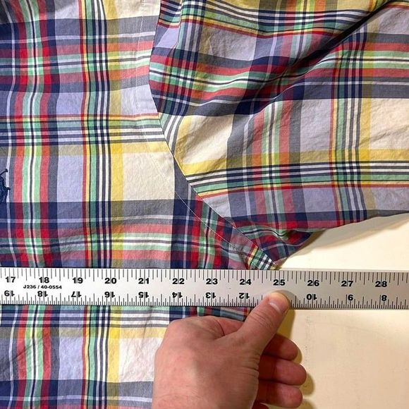 Vintage Ralph Lauren‎ Classic Fit Plaid Button Down Dress Shirt Mens Large - Picture 8 of 8